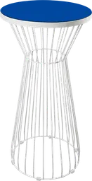 Soho - Table cocktail rond (AVEC CADRE) - 24'' D x 40" H - Blanc & Bleu