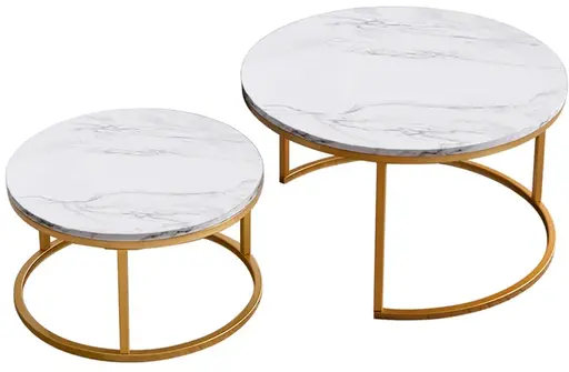 Ellis - Table set - White marble & Gold