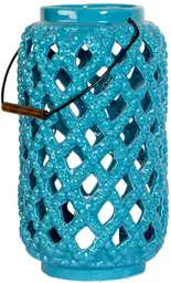 Porcelain lanterne - 7'' D x 13'' H - Turquoise