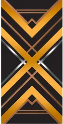 Mur - 4' L x 8' H - Gatsby - Noir et Or