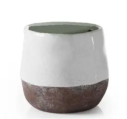 Corsica - Cache-pot - 5’’ D x 5.25’’ H - Blanc