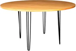 Oslo - Table banquet ronde - 70'' D x 40'' H - Noir mat & Bois ambré