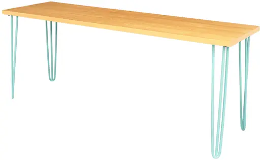 Oslo - Console table - 72'' L x 18'' W x 30'' H - Turquoise & Natural wood
