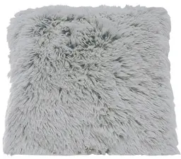 Coussin fourrure - Blanc et bleu