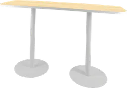 Sydney - Table commune (AVEC CADRE) - 72'' L x 24'' l x 40" H - Blanc & Bois clair