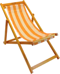 Costa - Deck chair - Wood & Orange