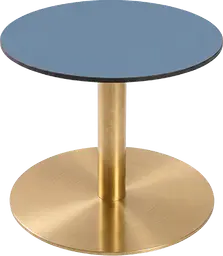 Sydney - Table à café rond - 24'' D x 16" H - Or & Bleu baltique