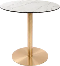Sydney - Table bistro rond - 36'' D x 30" H - Or & Marbre blanc