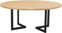 Victoria - Table banquet ronde - 70'' D x 30'' H - Noir mat - Bois ambré