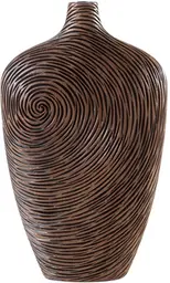Gravure - Vase - 9.5'' L x 4'' l x 13.5'' H - Brun foncé
