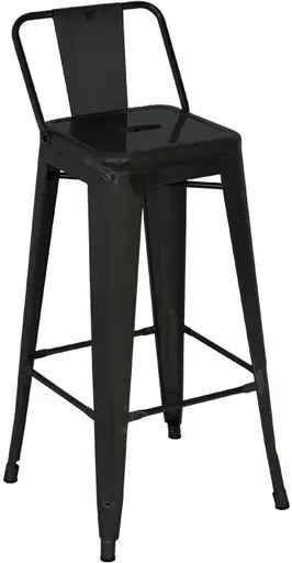 Loft stool - WITH back - Black