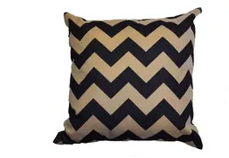 Coussin chevron - Beige et noir
