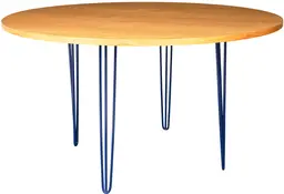 Oslo - Round banquet table - 70'' Dia x 40'' H - Blue & Amber wood