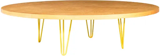 Oslo - Table banquet ronde - 60'' D x 16'' H - Jaune & Bois ambré