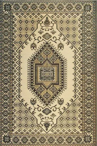 Oriental rug - 6' L x 4' W - Black and beige