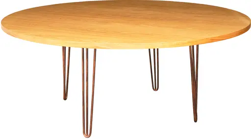 Oslo - Table banquet ronde - 70'' D x 30'' H - Bronze antique & Bois ambré