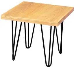 Oslo - End table - 18'' L x 18'' W x 16'' H - Matte black & Natural wood