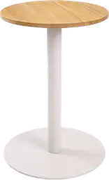 Sydney - Table cocktail rond - 24'' D x 30" H - Blanc & Bois naturel