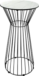 Soho - Table cocktail round - 24'' Dia x 40" H - Black & White marble