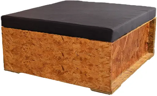 Noreply ottoman - 32" L x 32" W x 19" H - Brown wood