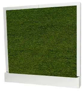 Wall - 8' L x 8' H - Wooden white frame - Grass