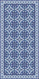 Flora plancher - 6'6" L x 10' l - Bleu & Blanc