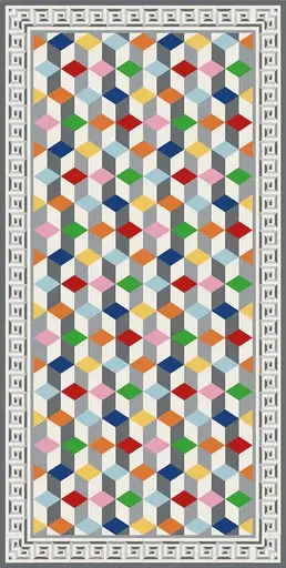 Cubic plancher - 6'6" L x 10' l - Multicolore