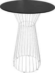 Soho - Table cocktail rond - 36'' D x 40" H - Blanc & Noir