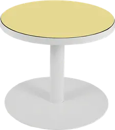 Sydney - Table à café rond (AVEC CADRE) - 24'' D x 16" H - Blanc & Jaune meringue