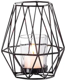 Diamant - Votive - 4.5" D x 5.5" H - Noir