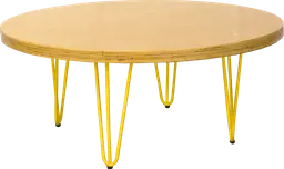 Oslo - Table à café ronde - 36'' D x 16'' H - Jaune & Extérieur