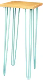 Oslo - End table - 18'' L x 18'' W x 40'' H - Turquoise & Natural wood