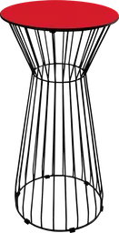 Soho - Table cocktail rond - 24'' D x 40" H - Noir & Rouge