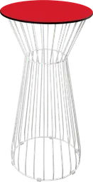 Soho - Table cocktail rond - 24'' D x 40" H - Blanc & Rouge