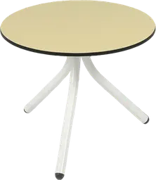 Bloom - Coffee table round - 24'' Dia x 16" H - White & Yellow meringue