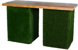 Terrier table - 6' L - Grass & Brown wood