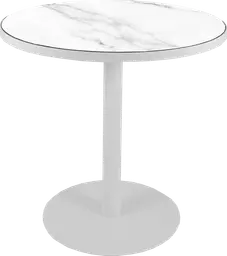 Sydney - Table bistro rond (AVEC CADRE) - 36'' D x 30" H - Blanc & Marbre blanc