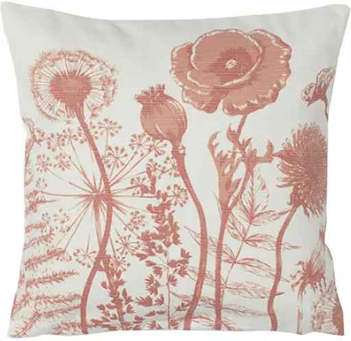 Cushion flower design - 16" L x 16" H - Pink