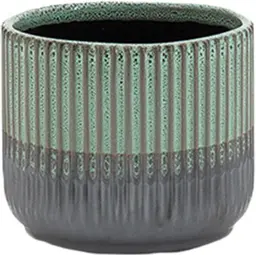 Aria - Cover pot - 6'' Dia x 5.25’’ H - Celadon blue