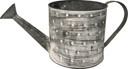 Rustic watering can white stripes