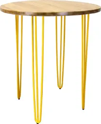 Oslo - Table bistro ronde - 36'' D x 40'' H - Jaune & Bois naturel