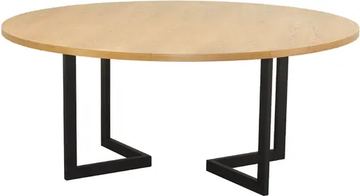 Victoria - Table banquet ronde - 70'' D x 30'' H - Noir mat - Bois ambré