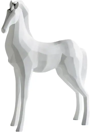 Geometric horse - White