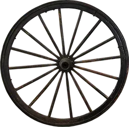 Cart wheel - 36" Dia - Black antique