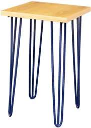 Oslo - Table d'appoint - 18'' L x 18'' l x 30'' H - Bleu & Bois naturel