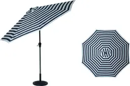 Atwater parasol - 9' D x 8' H - Noir & blanc