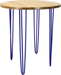 Oslo - Round Bistro table - 36'' Dia x 40'' H - Blue & Natural wood