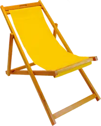 Costa - Chaise transat - Bois & Jaune
