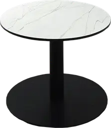 Sydney - Table à café rond - 24'' D x 16" H - Noir & Marbre blanc