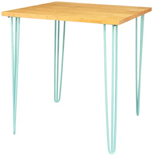 Oslo - Bistro table - 36'' L x 36'' W x 40'' H - Turquoise & Natural wood